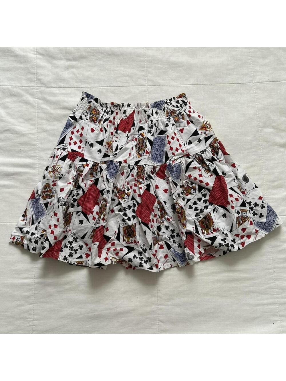 Re+ Plus Multicolor Card Print Skirt Alice in Wonderland Size S Japan